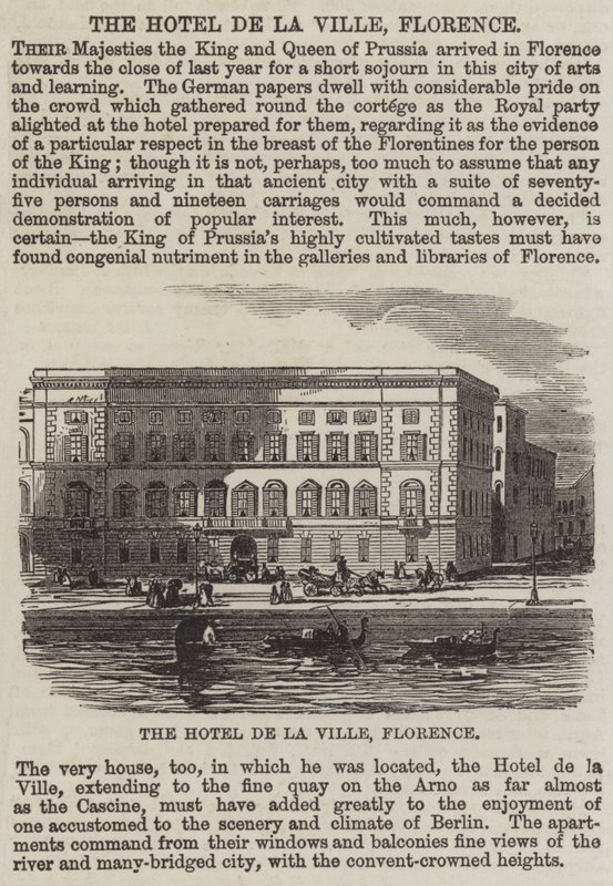 Hotel de la Ville, Firenze (gravering) af English School