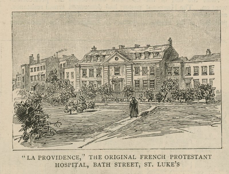Huguenotterne i England: La Providence, det originale franske protestantiske hospital, Bath Street, St. Lukes af English School
