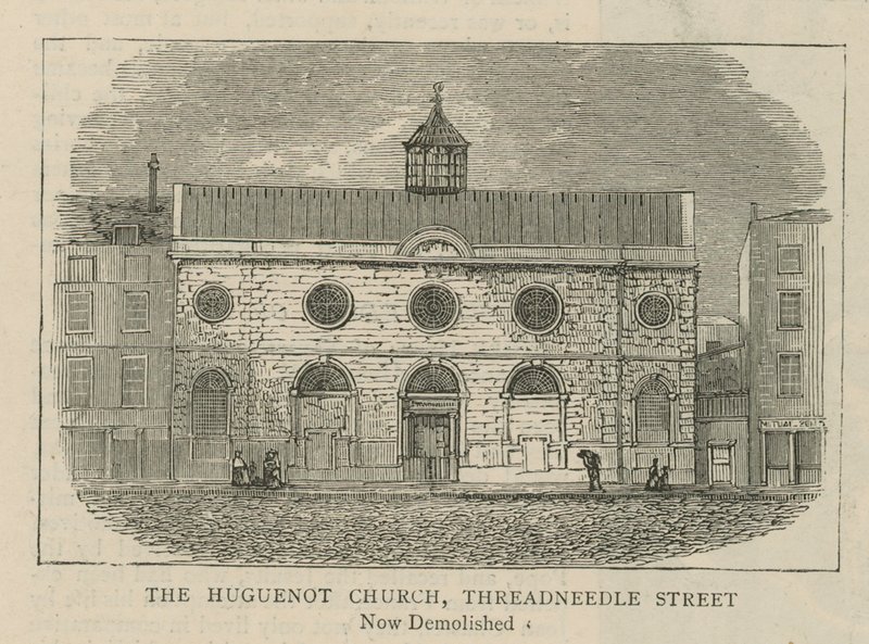 Huguenotterne i England: The Huguenot Church, Threadneedle Street af English School