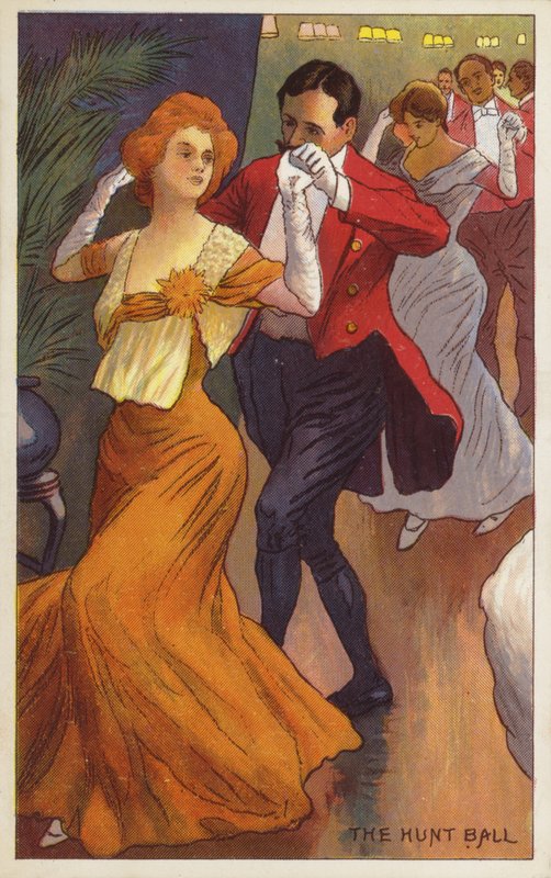 The Hunt Ball (farvelitografi) af English School