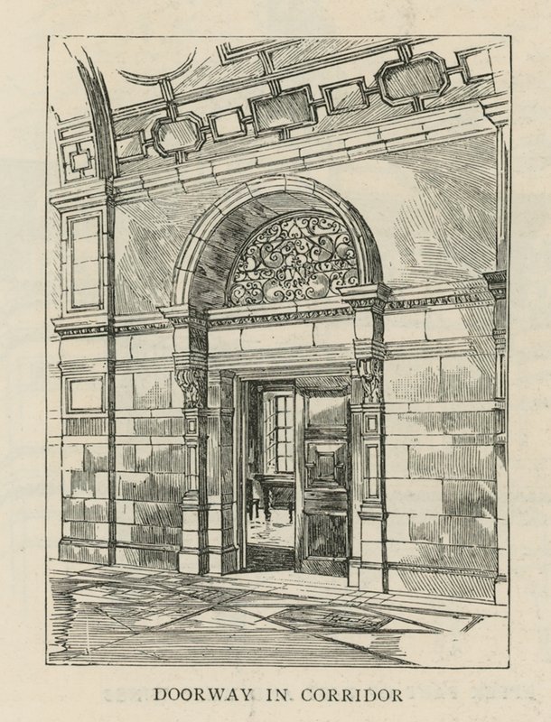 The Imperial Institute: Døråbning i korridor af English School