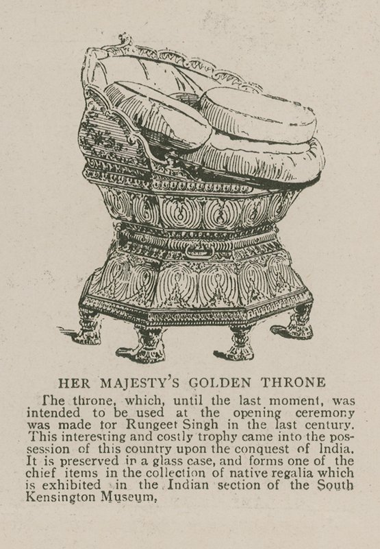The Imperial Institute: Her Majestys Golden Throne af English School