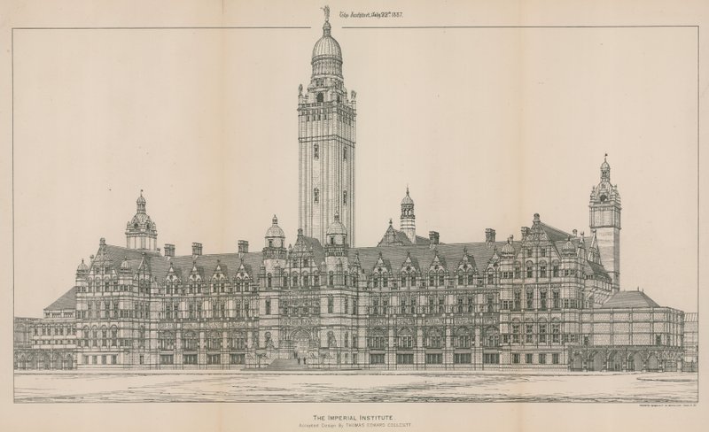The Imperial Institute: Det accepterede design af Thomas Edward Collcutt af English School