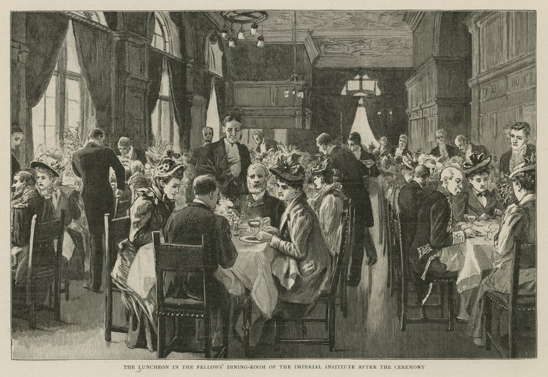 The Imperial Institute: Frokosten i Fellows-spisestuen efter ceremonien af English School