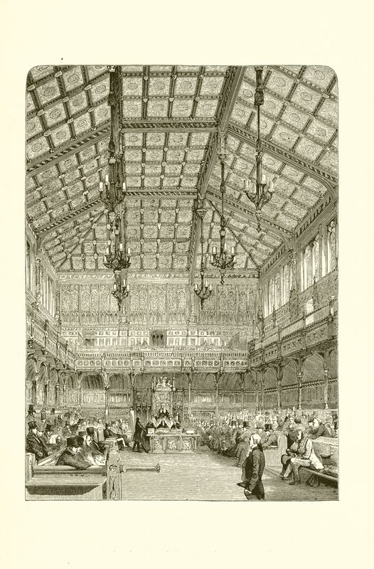 Det indre af Underhuset af English School
