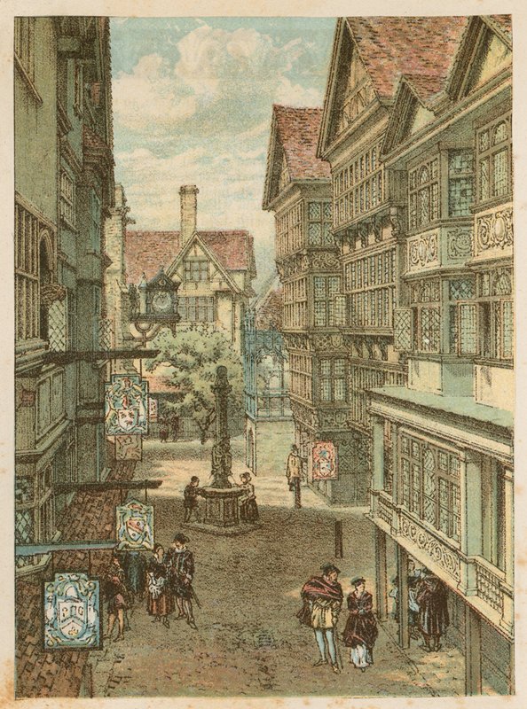 Den internationale sundhedsudstilling i South Kensington, 1884: den gamle London-gade af English School