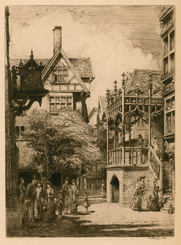Den internationale sundhedsudstilling i South Kensington: den gamle gade i London af English School