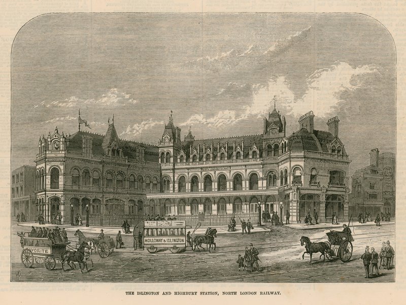 Islington og Highbury Station, North London Railway af English School