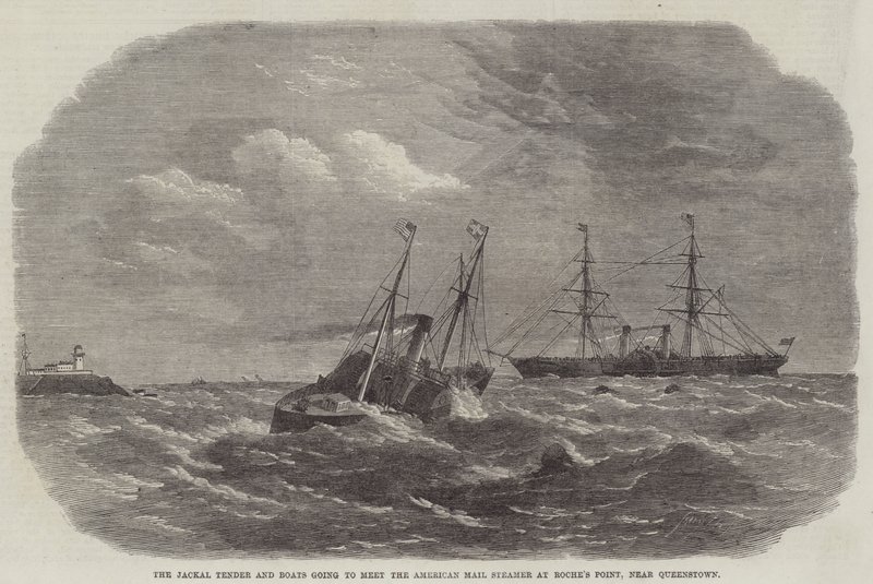 The Jackal Tender and Boats skal møde American Mail Steamer ved Roche