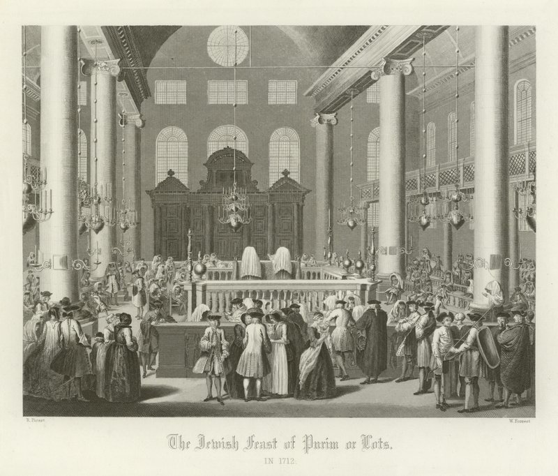 Den jødiske fest Purim, eller lod, 1712 af English School