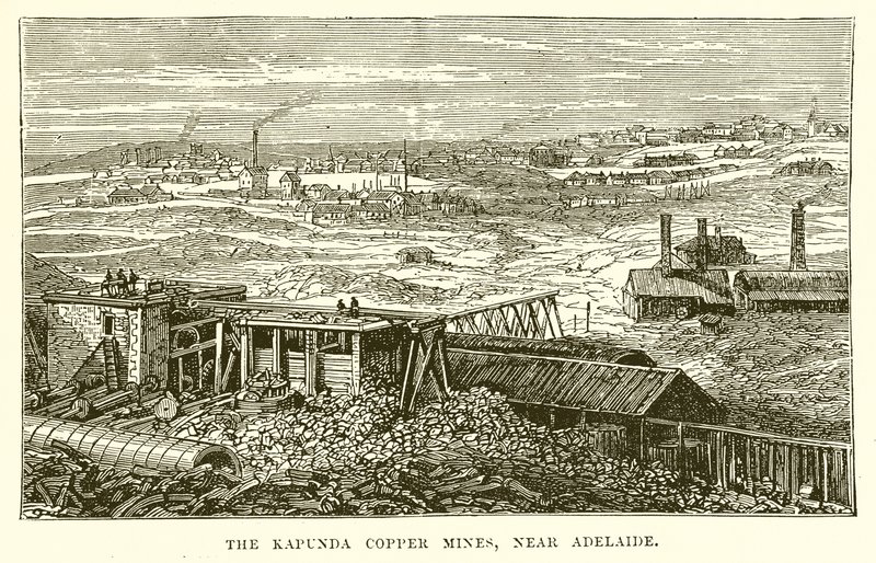 Kapunda-kobberminerne, nær Adelaide af English School