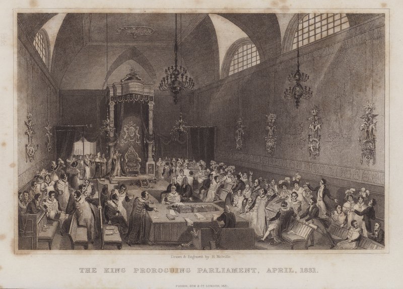 Kongen prorogerende parlament, april 1831 (stik) af English School