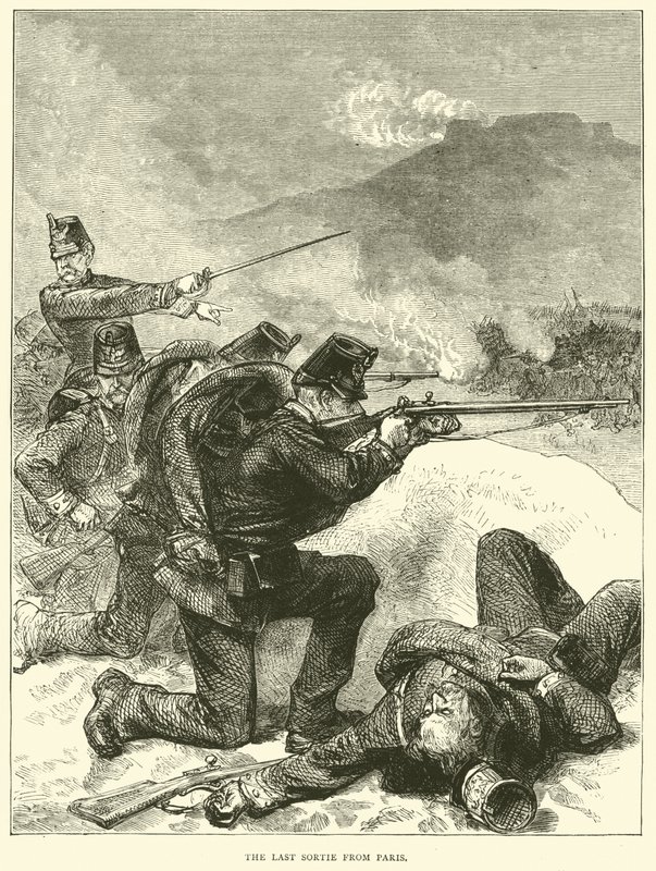 The Last Sortie fra Paris, januar 1871 af English School