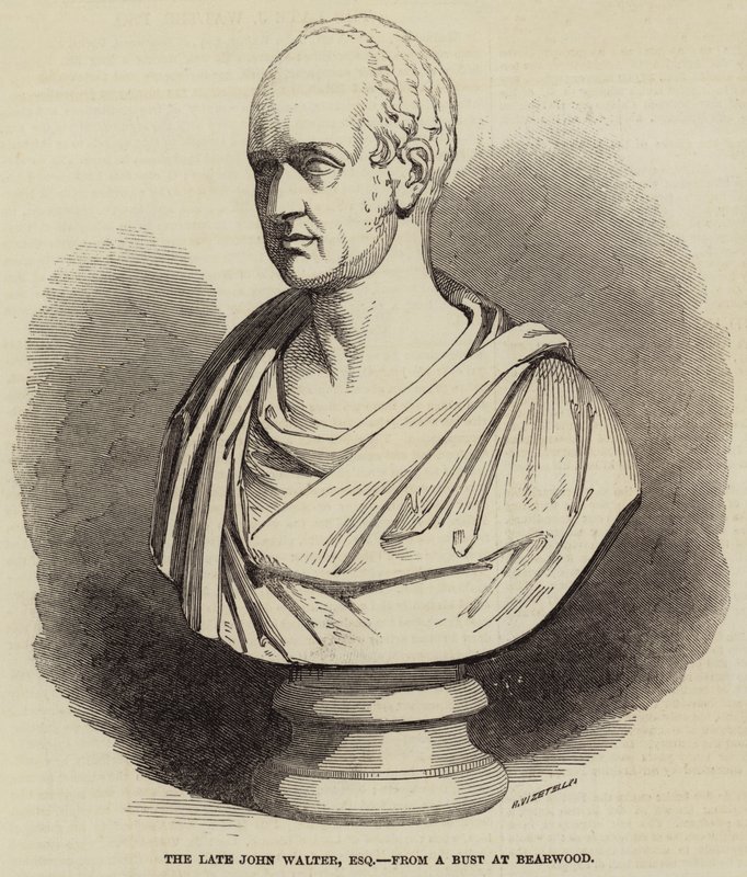 The Late John Walter, Esquire, fra en buste ved Bearwood (gravering) af English School
