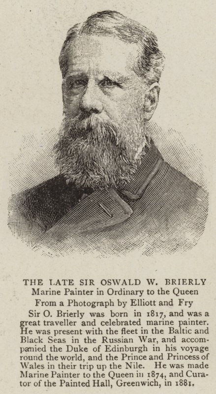 Den afdøde Sir Oswald W Brierly (gravering) af English School
