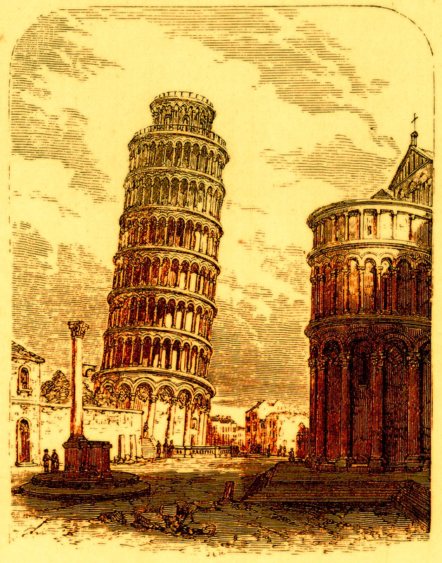 The Leaning Tower, and Apsis of the Cathedral, Pisa, illustration fra The World as it Is af George Chisholm, udgivet 1885 (digitalt forbedret billede) af English School