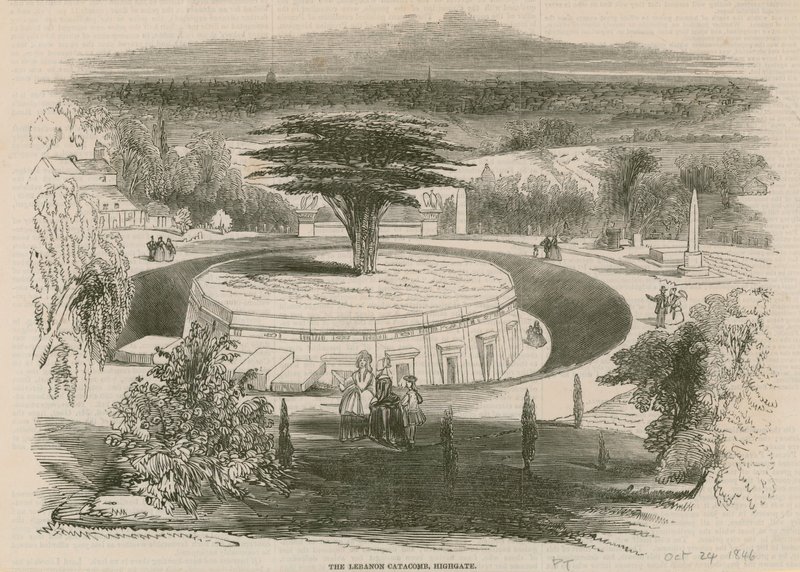 The Libanon Catacombe, Highgate Cemetery, London af English School