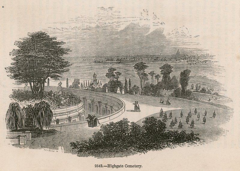 The Libanon Catacombe, Highgate Cemetery, London af English School