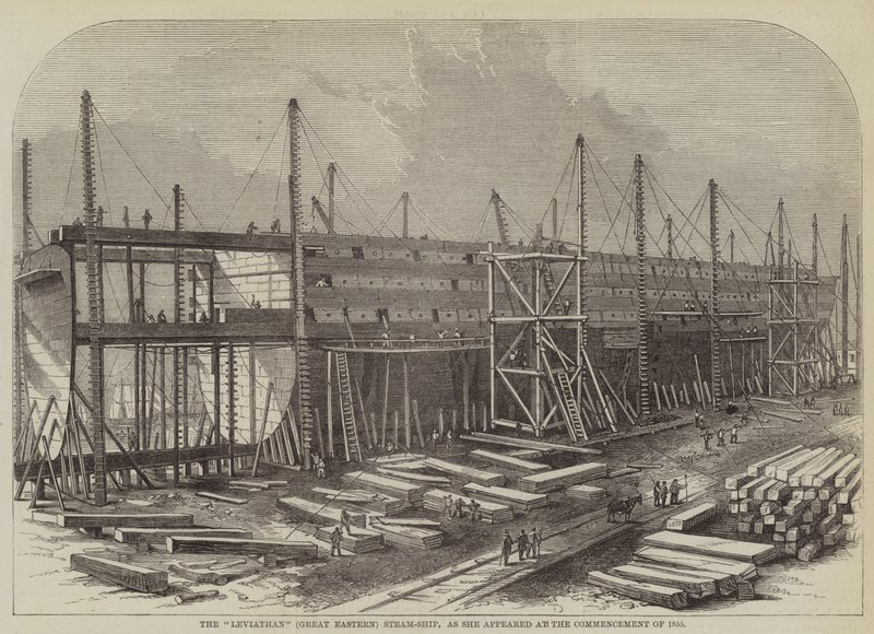 "Leviathan" (det store østlige) dampskib, som det dukkede op ved begyndelsen af 1855 (gravering) af English School