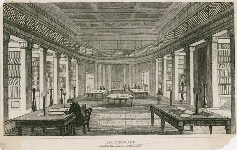 The Library of the London Institution, Finsbury Circus, London af English School