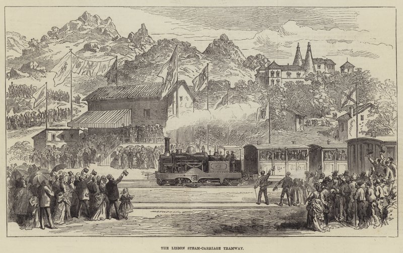 Lissabons dampvognssporvej (gravering) af English School