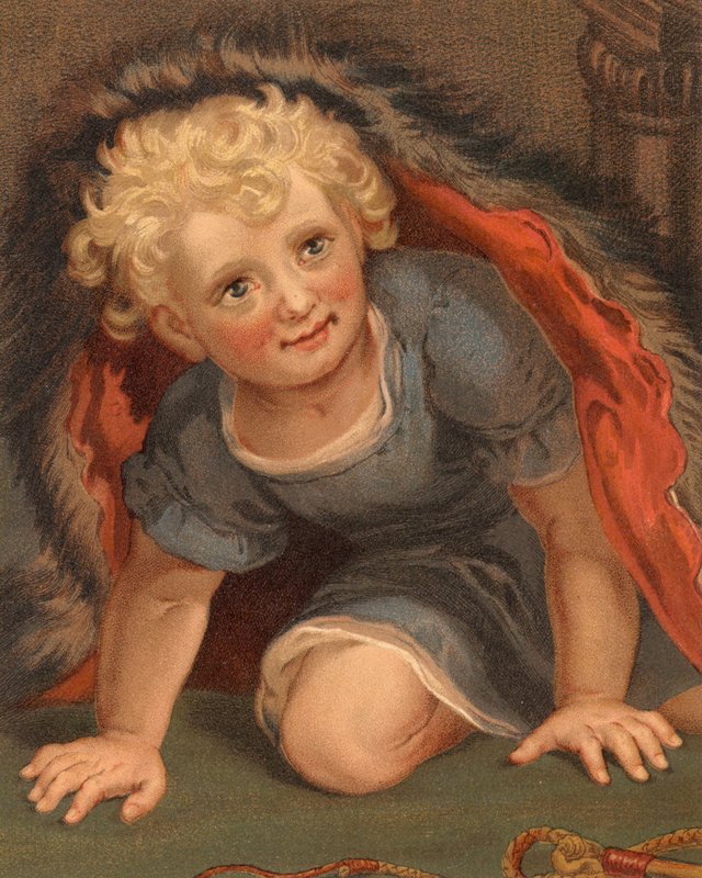 Den lille bjørn (farve litho) af English School