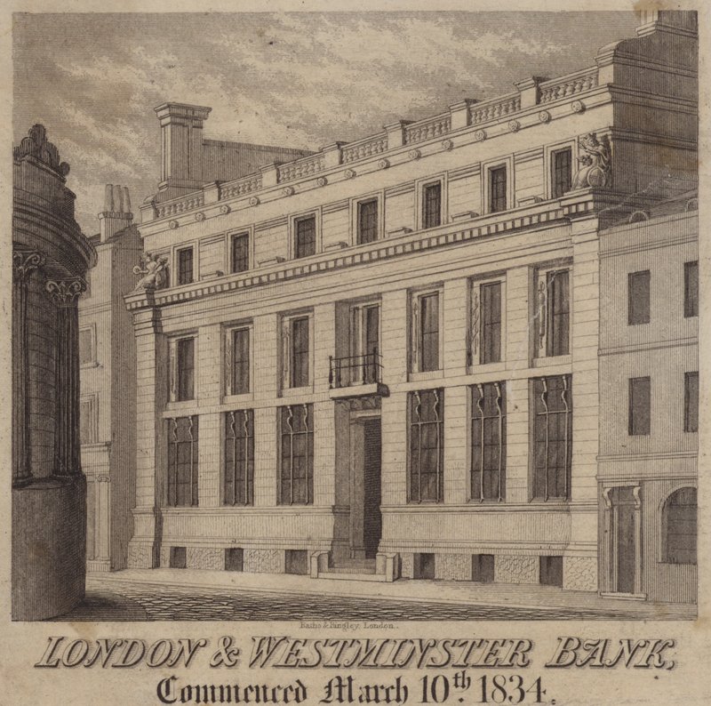 The London and Westminster Bank (kobberstik) af English School
