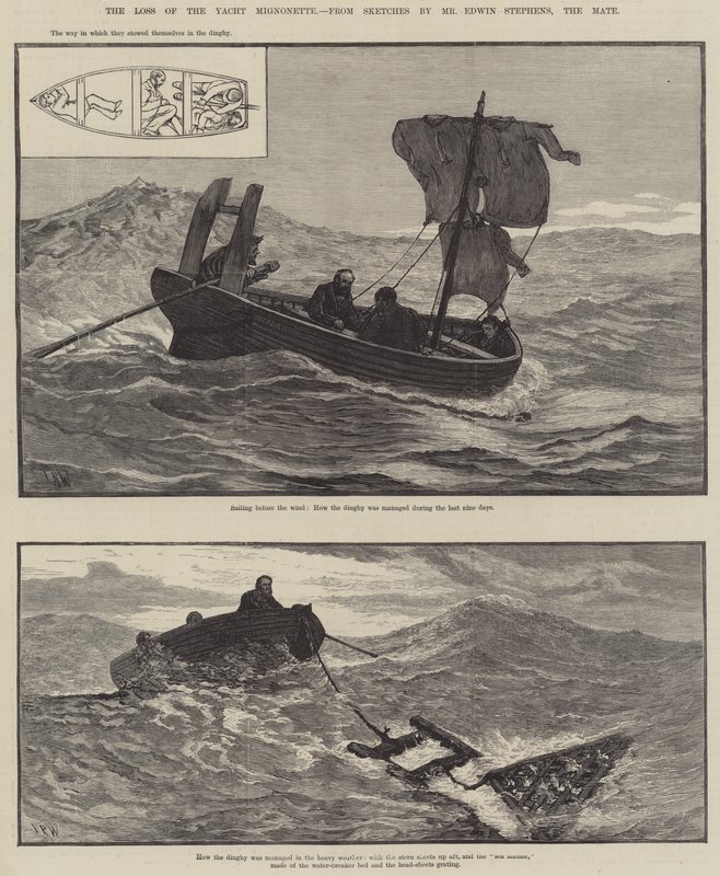 Tabet af Yacht Mignonette af English School