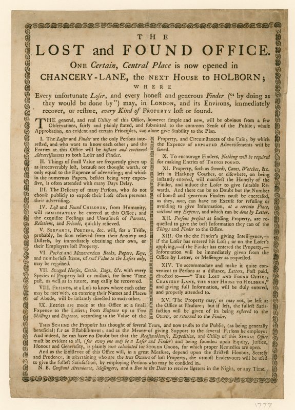 The Lost and Found Office, Chancery Lane, London af English School