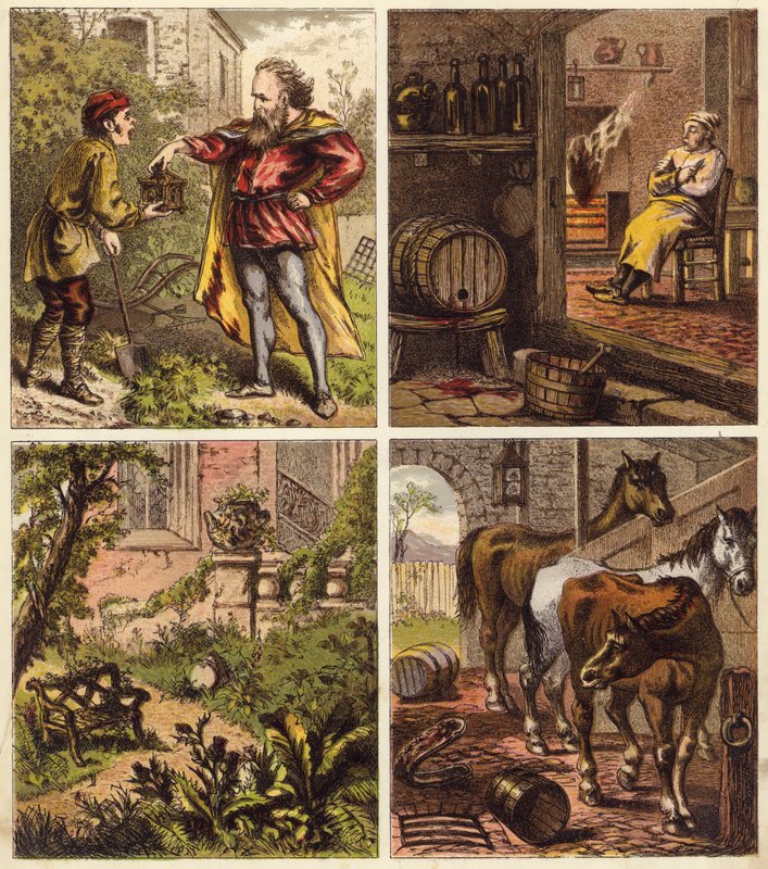 Den magiske kiste (farvelitografi) af English School