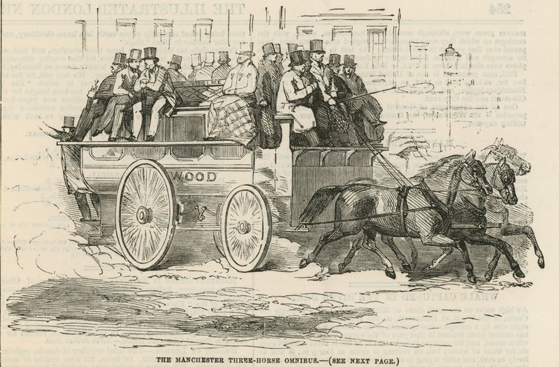 Manchester Three-Horse Omnibus af English School