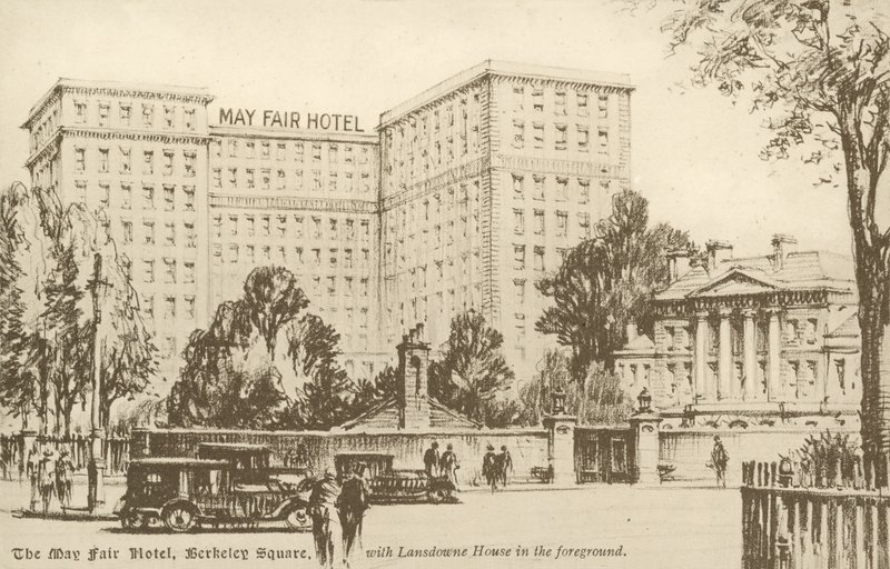 The May Fair Hotel, Berkeley Square (litho) af English School