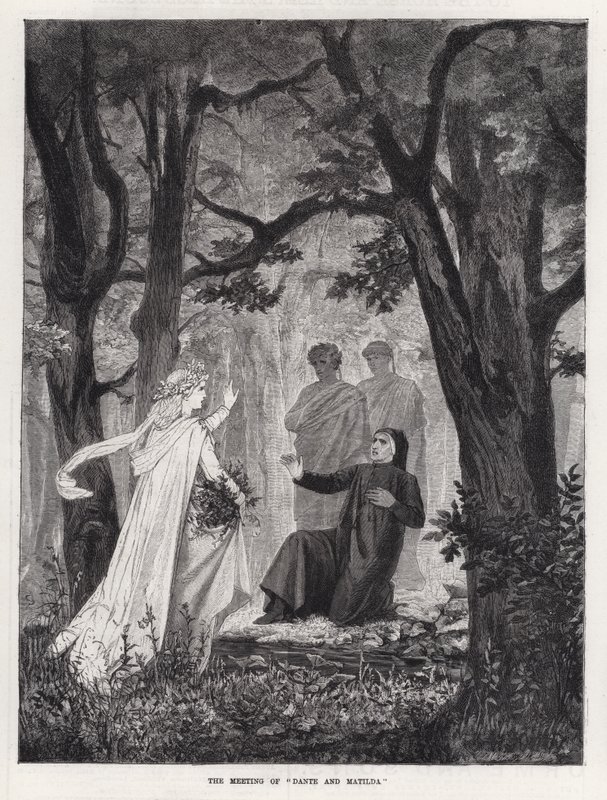 Mødet mellem "Dante og Matilda" (gravering) af English School