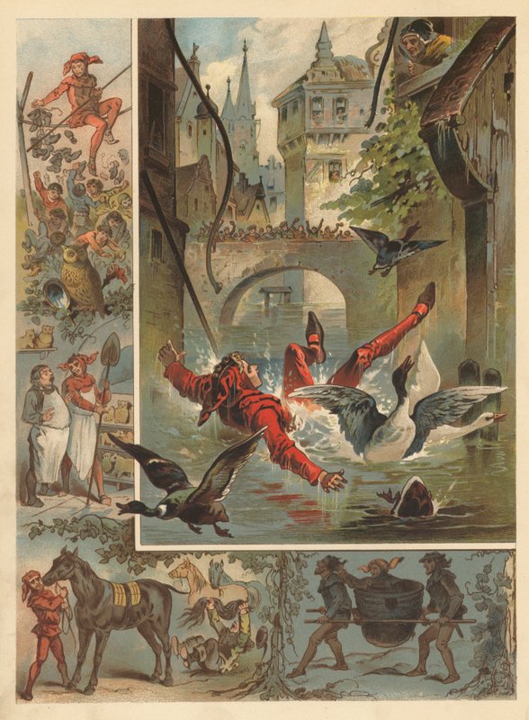 Den muntre gøgler (chromolitho) af English School