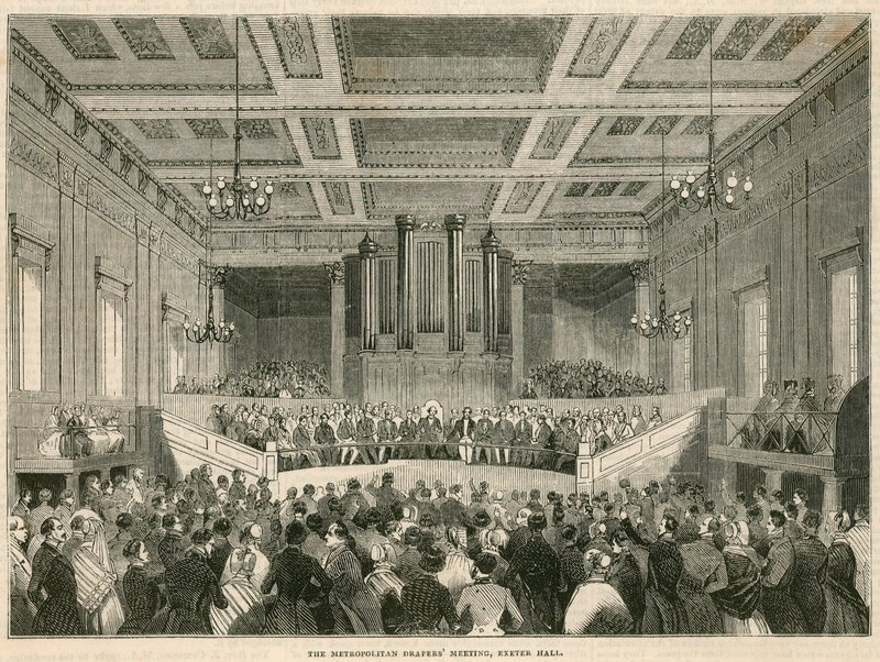 Metropolitan Drapers møde i Exeter Hall, London af English School