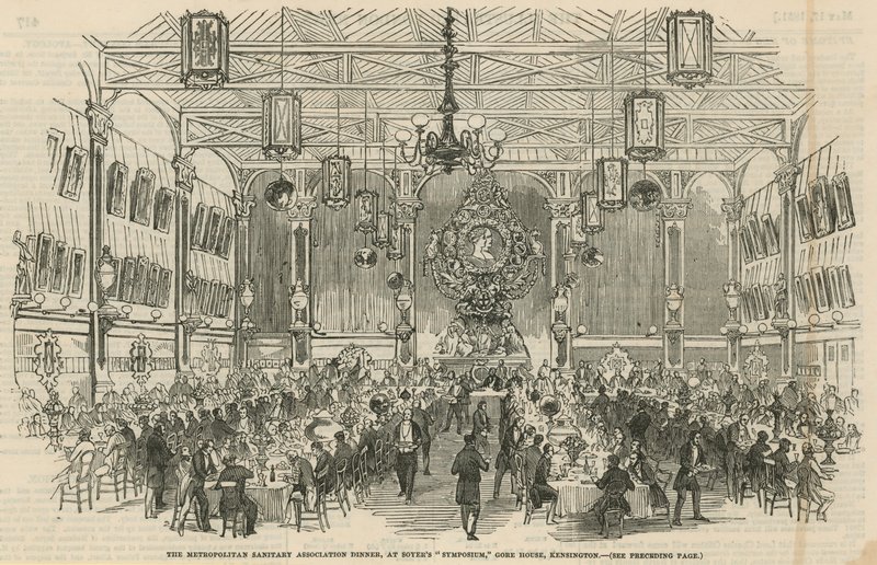 The Metropolitan Sanitary Association Dinner på Soyers Symposium, Gore House, Kensington af English School