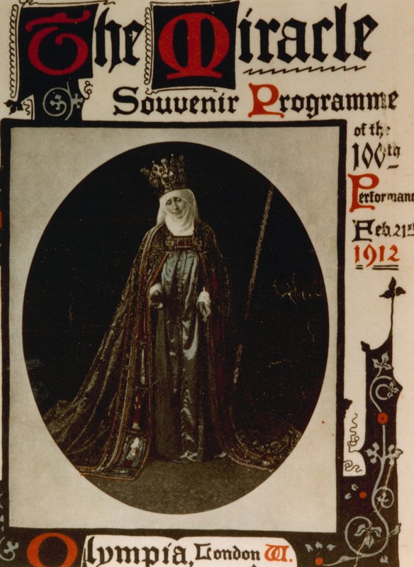 Miraklet produceret på Olympia af Max Reinhardt i 1912 med en rollebesætning på 1500. Program af English School