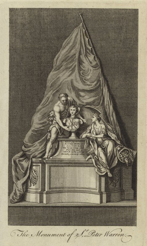 Sir Peter Warrens monument af English School