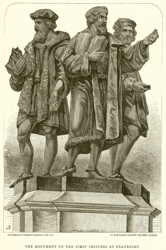 Monumentet over de første trykkerier i Frankfort af English School