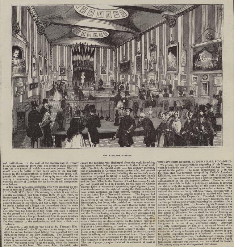 Napoleon Museum, Den egyptiske sal, London (gravering) af English School