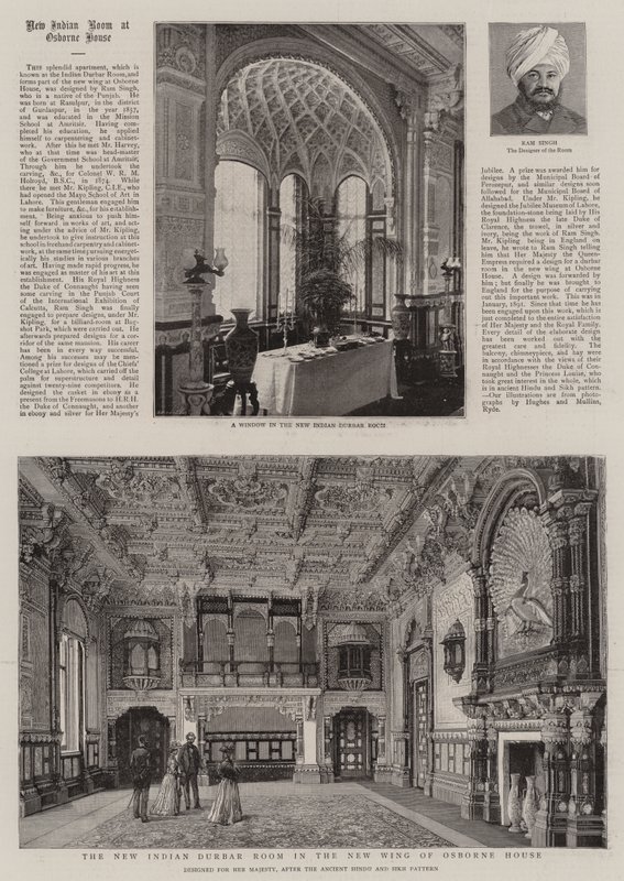 The New Indian Durbar Room i den nye fløj af Osborne House (gravering) af English School