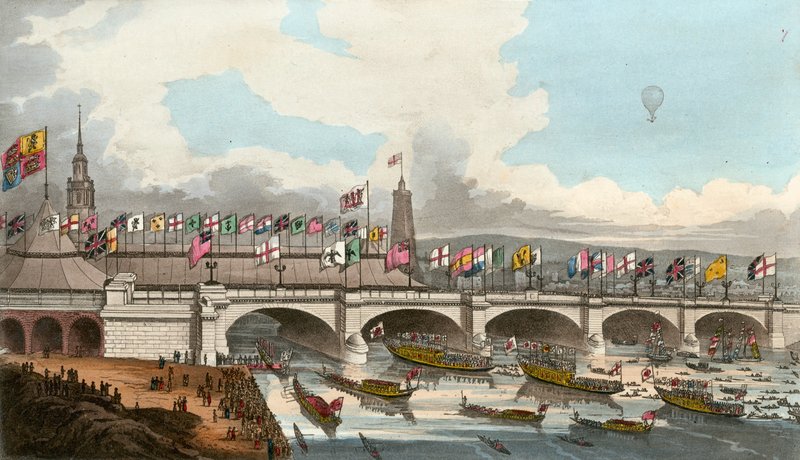 The New London Bridge, 1. august 1831 af English School