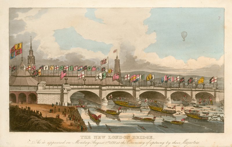 The New London Bridge, 1. august 1831 af English School