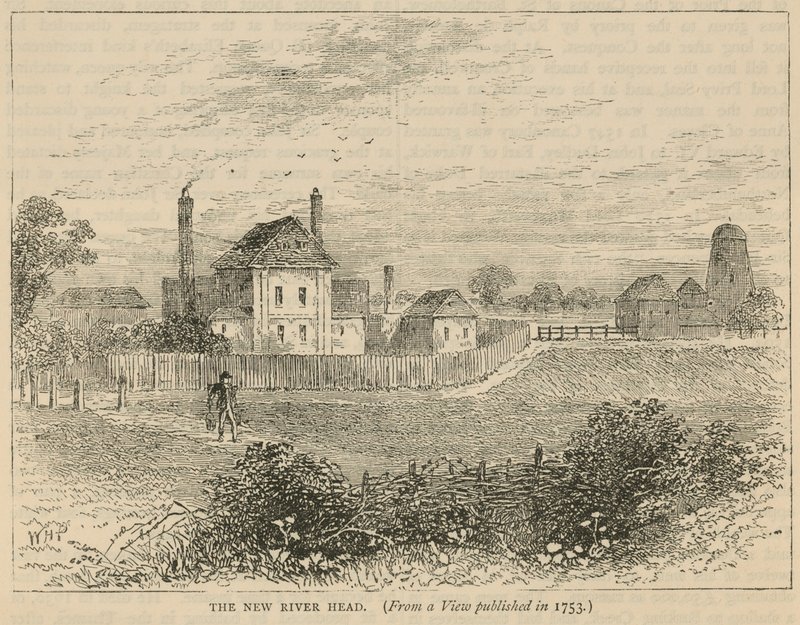 New River-hovedet, fra et syn udgivet i 1753 af English School