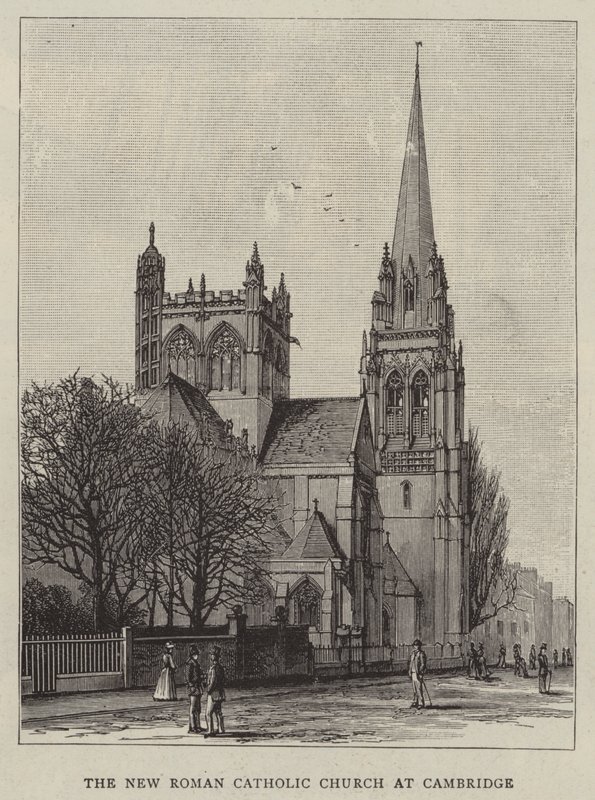 Den nye romersk-katolske kirke i Cambridge (gravering) af English School