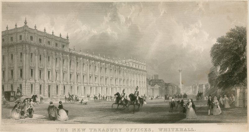 Det nye finanskontor, Whitehall af English School