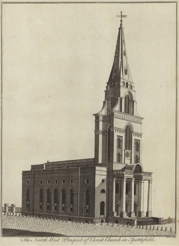 The North West Prospect of Christ Church i Spitalfields, London af English School