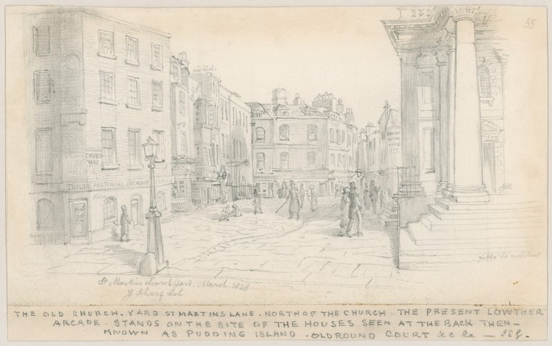 Den gamle kirkegård, St Martins Lane, nord for kirken af English School