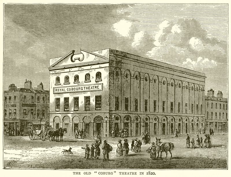 The Old Coburg Theatre i 1820 af English School