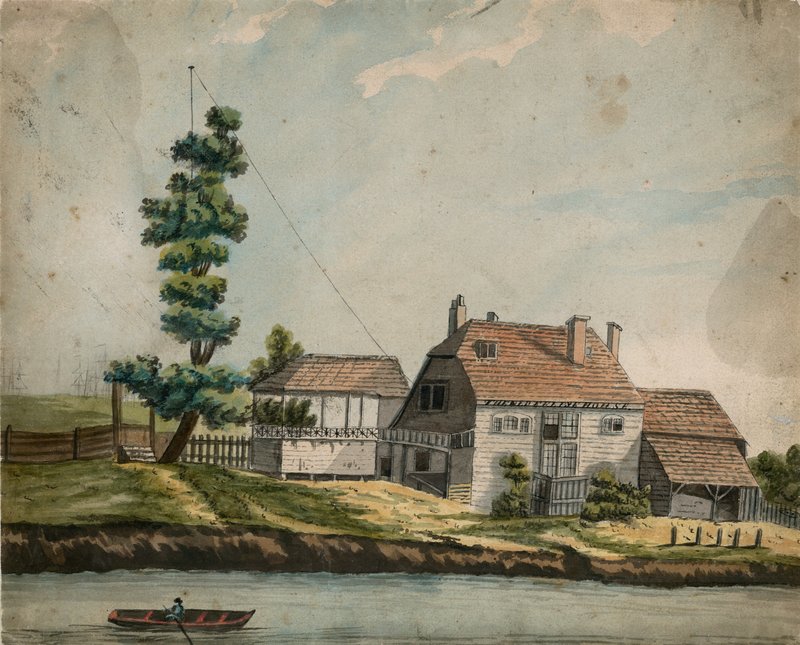 The Old Eel Pie House, Battersea (wc på papir) af English School